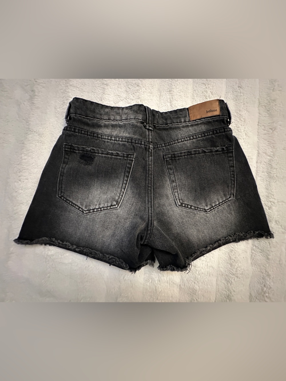 Böhme Washed Black Denim Cutoff Shorts